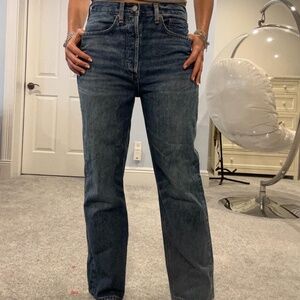 Straight-Leg High Waisted Jeans